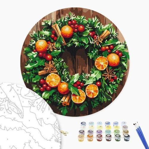 купить Картина по номерам BrushMe RC00098MFC D30 (fără cutie) Coroană de Crăciun в Кишинёве 