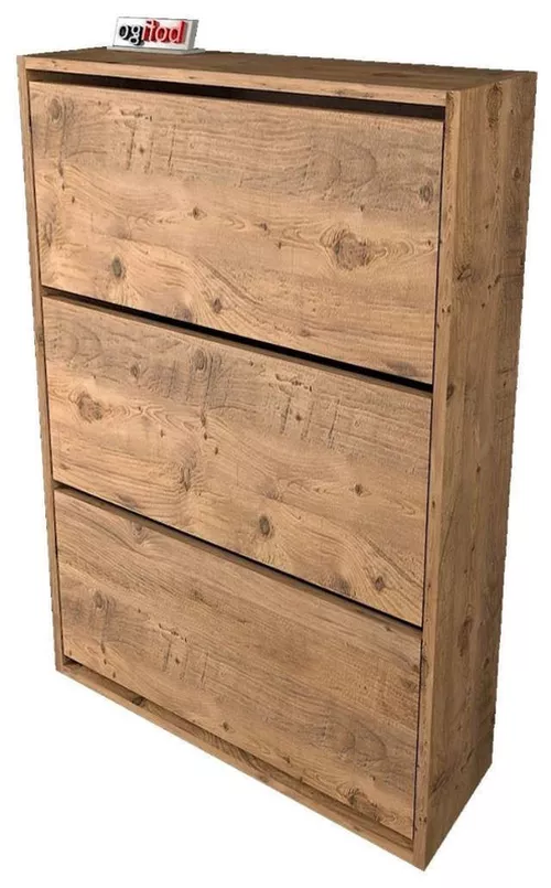 cumpără Raft pentru încălțăminte Nex Home Pantofar, 3 compartimente, 74x24x111 cm, Stejar (18-03-02) în Chișinău 