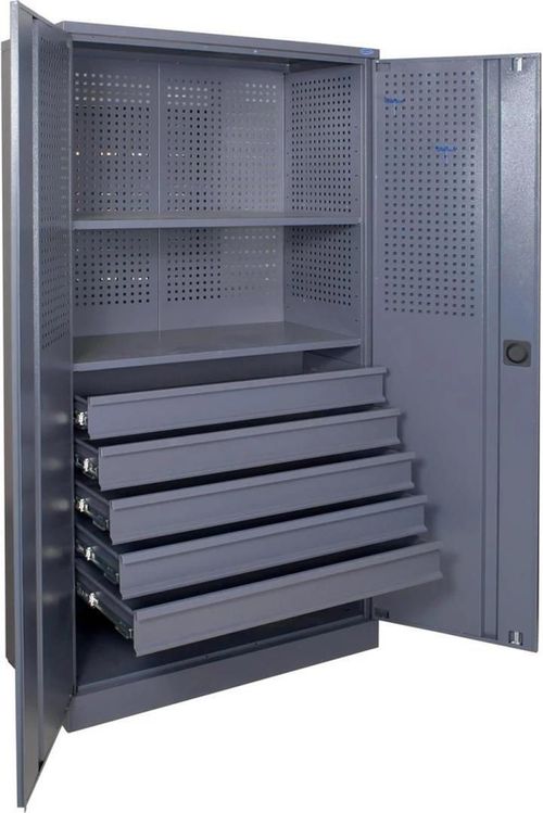 cumpără Sistem de depozitare a instrumentelor УХЛ-МАШ ШИ-10/2П/5В Шкаф инструментальный, перфорированный (1970х1000х500мм) (2 полки 5 ящика) în Chișinău 