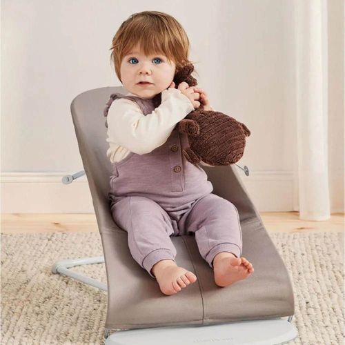 купить Детское кресло-качалка BabyBjorn 006317A Bliss Woven Petal Quilt, Sand Gray в Кишинёве 
