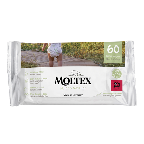 Влажные салфетки биоразлагаемые Moltex Baby 60 шт 