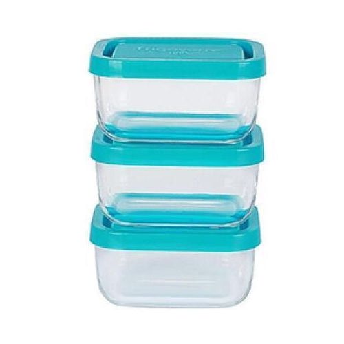 купить Контейнер для хранения пищи Promstore 24976 Set de 3 recipiente Frigoverre Baby cu capac, 0.5L, 13x10cm, sticla, transparent в Кишинёве 