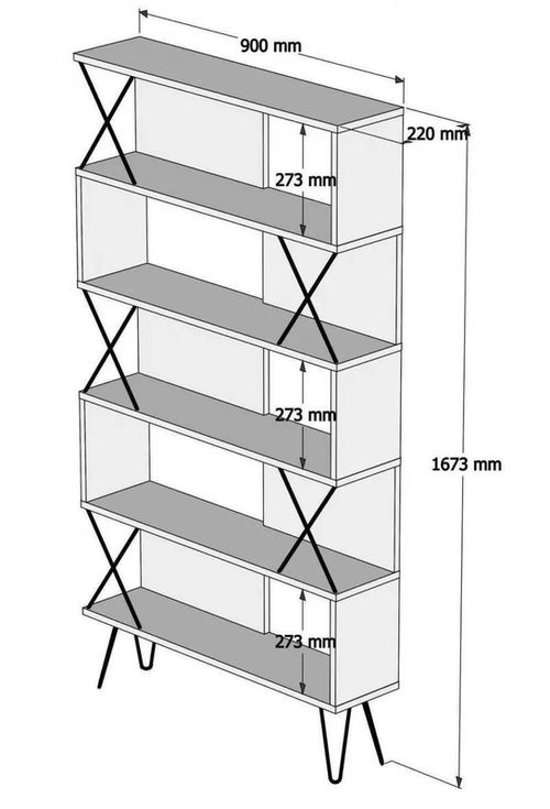 cumpără Raft de birou Trendy Extra, Alb 90x167x22cm, raft de carti în Chișinău 