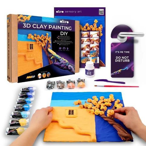 купить Набор для творчества Okto 10064 Tablou 3D cu plastilină aerată Air Clay 30x30сm: După-amiază Aurie в Кишинёве 