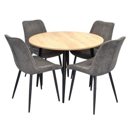 cumpără Set masă și scaune Evelin di Costacurta стол DT-402-2B + 4 стула YTC-055B Dark grey în Chișinău 