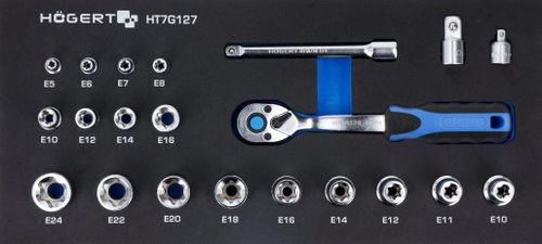 купить Система хранения инструментов Hoegert HT7G049-338 Тележка инструментальная 7 ящиков, 338 предмета в Кишинёве 