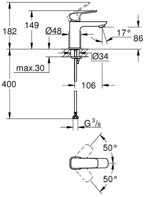 купить Смеситель для умывальника Grohe Cubeo Lavoar S Black 1016992430 в Кишинёве 