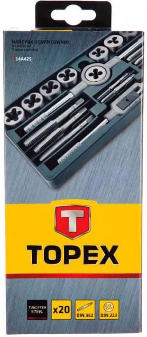 купить Набор ручных инструментов Topex 14A425 Tarozi-matrite M3-M12 (20buc) 14A425 в Кишинёве 