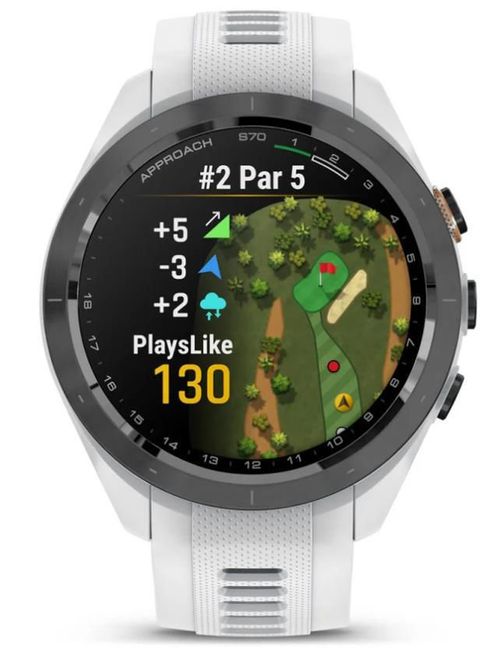 cumpără Ceas inteligent Garmin Approach® S70 42 mm Black Ceramic Bezel with White Silicone Band (010-02746-10) în Chișinău 