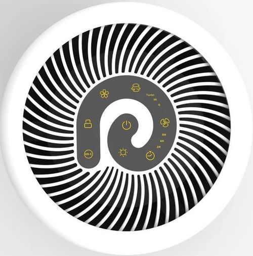 купить Очиститель воздуха EvoAir YuvoSpin, УФ-С лампа, фильтр 3 в 1, True HEPA, активированный уголь, белый в Кишинёве 