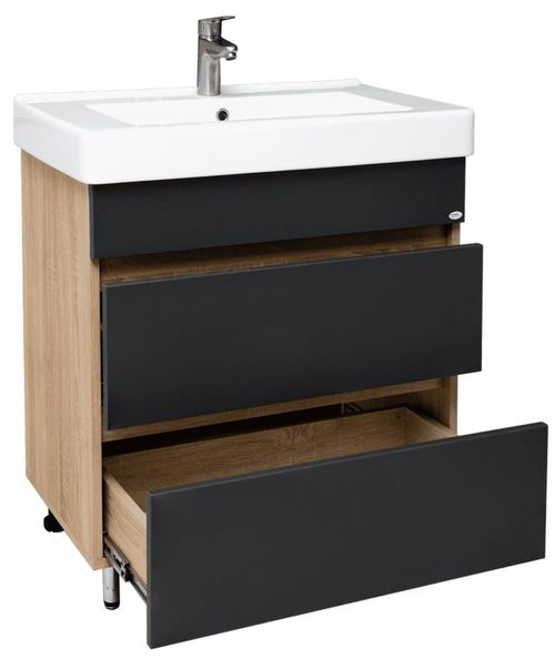 cumpără Dulap pentru lavoar Mashtab 11348 Sonata cu 2 sertare 60cm Sonoma-Antracit în Chișinău 