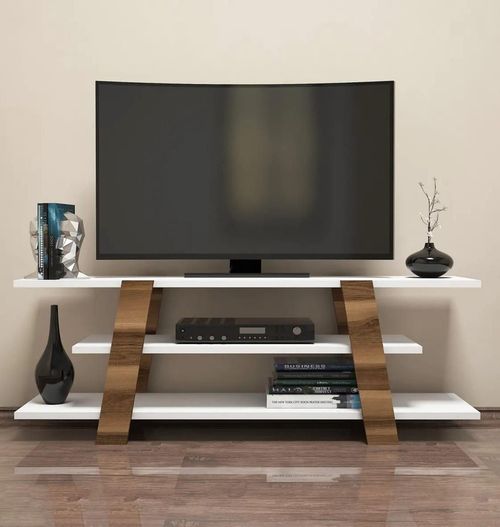 cumpără Comodă TV Trendy Floare, Nuc, Alb 120x42x33cm în Chișinău 
