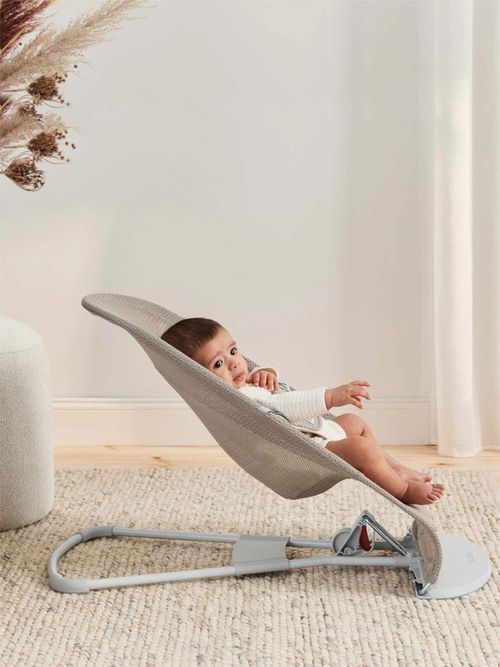 Шезлонг-качалка BabyBjorn Balance Soft Grey Beige/White, Mesh 