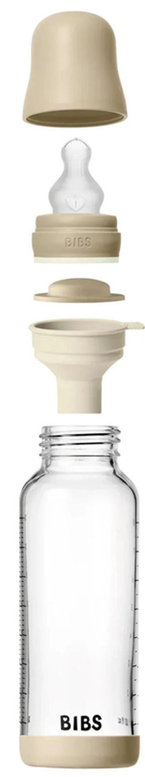 купить Поильник BIBS 50201257 Biberon fosforescent din sticla anticolici, tetina silicon cu flux mediu, 240ml в Кишинёве 