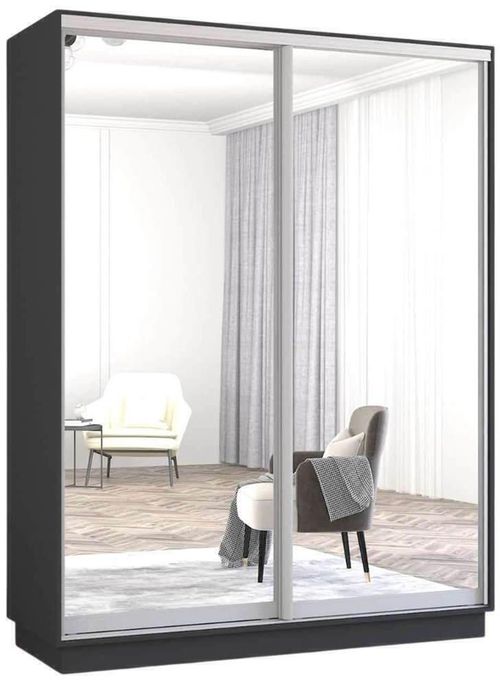 купить Шкаф Mobildor-Lux Fox uși glisante din oglinzi (180x60x220H cm) Anthracite в Кишинёве 