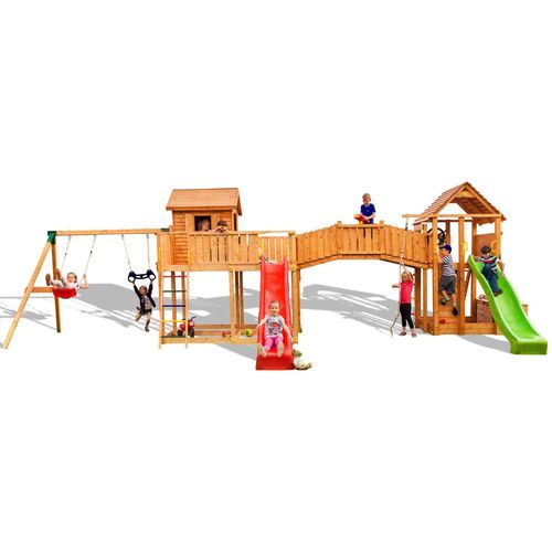 купить Детская площадка Fungoo Maxi Set SMILE FARM (My_Space_XL Fortress Toybox Rainbow Move+) teak painted в Кишинёве 