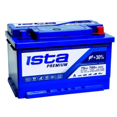купить Автомобильный аккумулятор Ista Premium 75AH A750 (276x175x190) в Кишинёве 