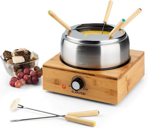 купить Плита электрическая настольная Klarstein Набор для фондю Bambus Fondue Bamboo/Inox в Кишинёве 