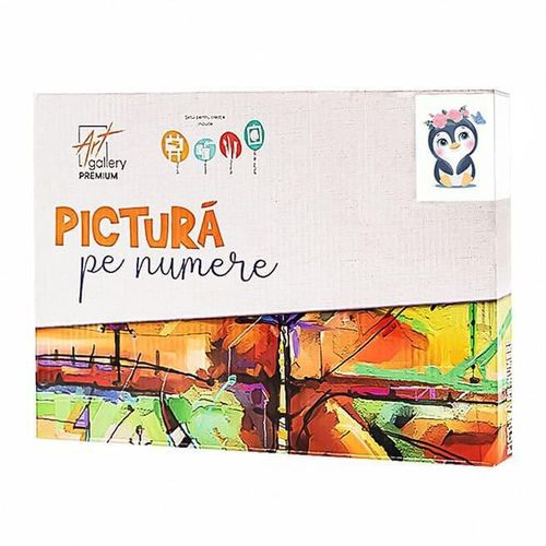 купить Картина по номерам Art Gallery CX4885 20x30cm Un pinguin in coronita de flori в Кишинёве 