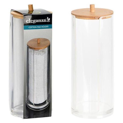 cumpără Accesoriu pentru baie Eleganza 51309 Organizator cu discuri cosmetice 60buc 19XD7cm, capac bambus în Chișinău 