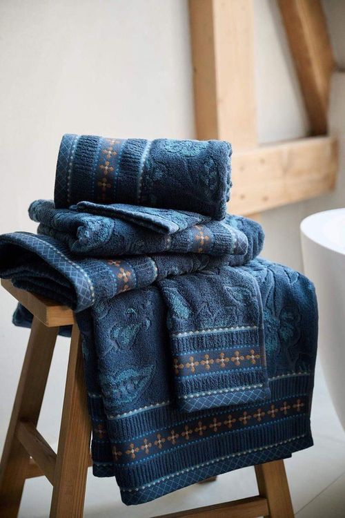 cumpără Prosop Pip Studio 325888 Jasmin Jacquard towel 30x50 Dark Blue în Chișinău 