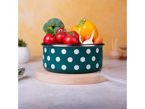 купить Контейнер для хранения пищи Metalac 57045 Recipient emailat Green Dots 16cm, 1.3L, capac din plastic в Кишинёве 