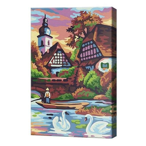 купить Картина по номерам Art Gallery CX3695 20x30cm Lebede pe iaz в Кишинёве 