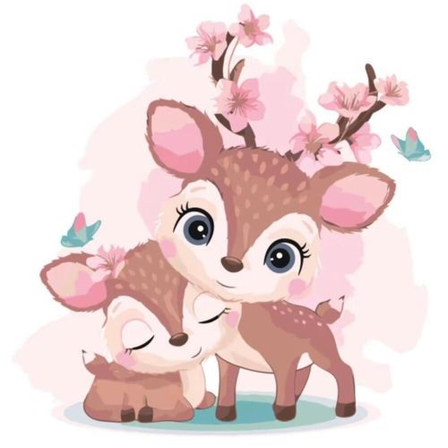 cumpără Tablou pe numere Strateg R18 /23 (ES002)(16193) Cerbul pui, 30x30 cm în Chișinău 