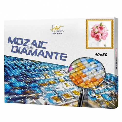 купить Картина по номерам Art Gallery GA80057 Mozaic cu diamante 40x50cm Buchet delicat de bujori в Кишинёве 