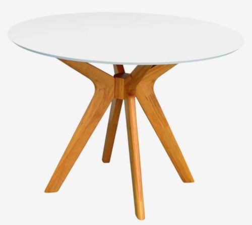 купить Комплект стол и стулья Evelin di Costacurta стол Raffles Round White Bella beech + 4 стула LC-021 Black в Кишинёве 