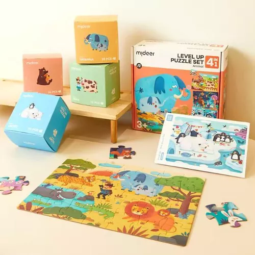 купить Головоломка Mideer CT1449 Puzzle Animăluțe, 4 în 1 в Кишинёве 