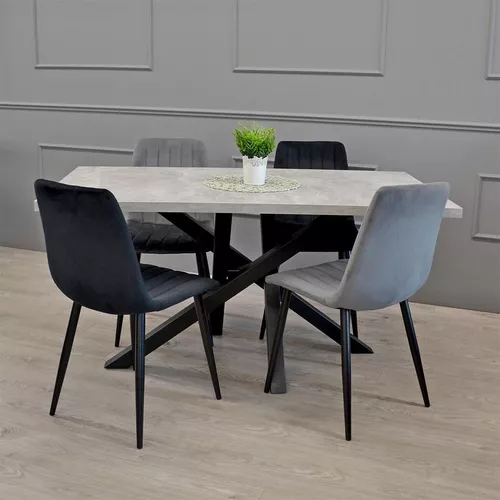 купить Стул Deco DC-90P N20 Catifea Grey+Black Legs в Кишинёве 