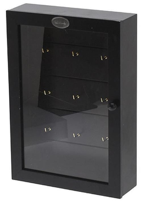 cumpără Cutie depozitare Promstore 26579 pentru chei cu balamale 19x6x27cm, neagra în Chișinău 