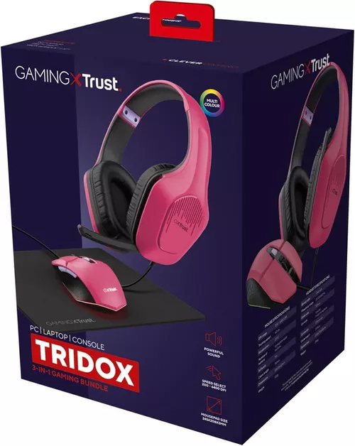 купить Геймерский набор Trust GXT 790 Tridox 3-in-1 (headset, mouse, mousepad) Pink в Кишинёве 