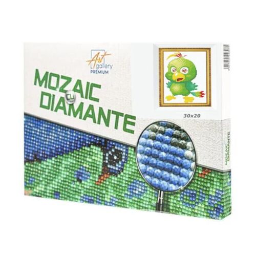 купить Картина по номерам Art Gallery JS20835 Mozaic cu diamante 20x30cm Papagal verde в Кишинёве 
