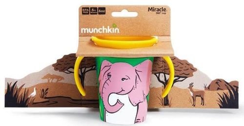 cumpără Cană cu pai Munchkin MUN0118ele Miracle Wildlove, Elefant (180ml) în Chișinău 