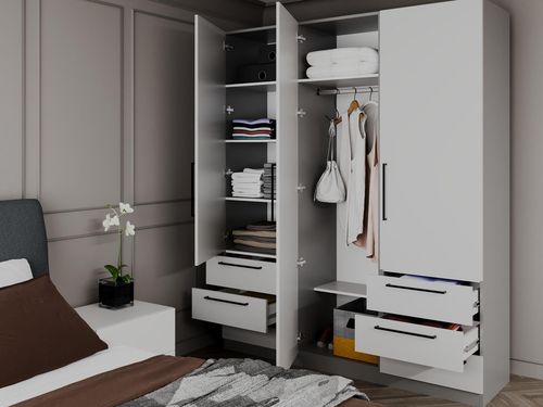 купить Шкаф Bayro Serenity 1800x2200x518 light grey cu 6 sertare в Кишинёве 