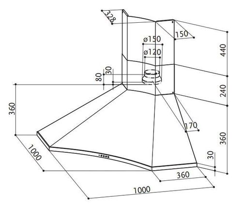 купить Вытяжка Faber SOLARIS EG6 LED X A100 (320.0538.968) в Кишинёве 