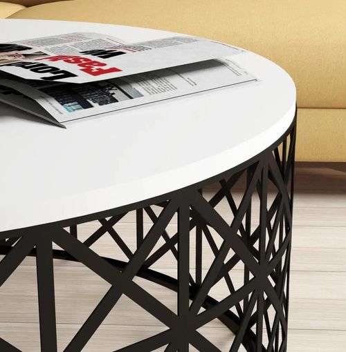 купить Журнальный столик Trendy Selin Metal Ferforje, Alb 90x38x90cm в Кишинёве 