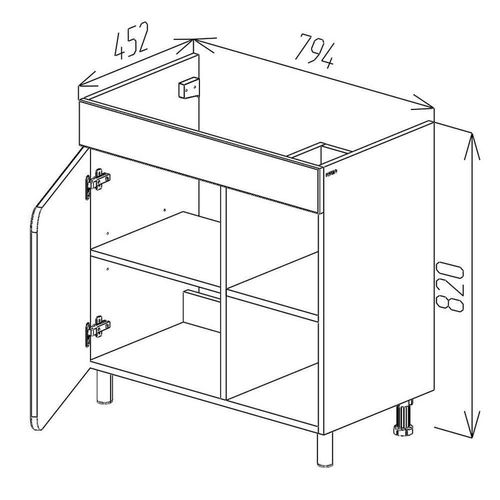 cumpără Dulap pentru lavoar Bayro Soho Argo 800 Alb Mat în Chișinău 