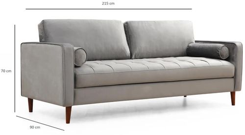 cumpără Canapea Trendy Roma Gri deschis, 90x70x215cm (3 locuri) în Chișinău 
