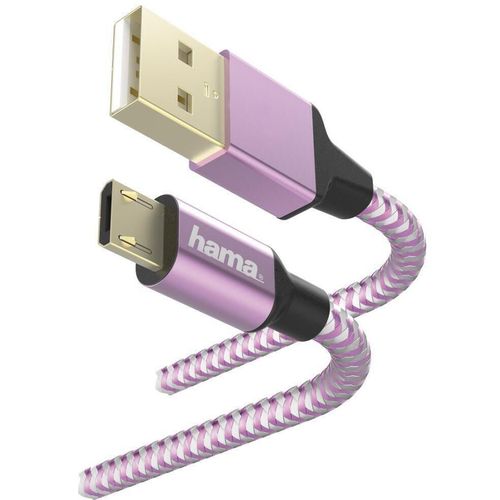 cumpără Cablu telefon mobil Hama @187205 Reflective Micro-USB 1.5m lavender în Chișinău 