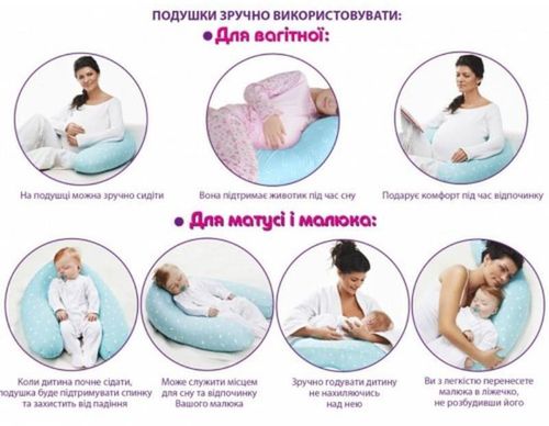 cumpără Pernă pentru gravide și mame care alăptează Veres 300.01 Подушка (200х90) голубая în Chișinău 