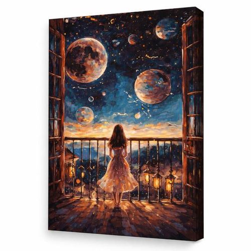 купить Картина по номерам Ideyka KHO5138 40x50cm Eco, Noapte visatoare в Кишинёве 