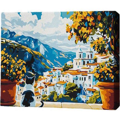 cumpără Tablou pe numere BrushMe MG0020FC 40х50cm (fără cutie) Dimineață liniștită în munți în Chișinău 