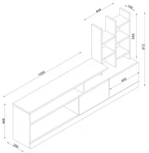 купить Тумба напольная для TV Trendy Dolunay Alb, 164x91x25cm (GTR000033) в Кишинёве 