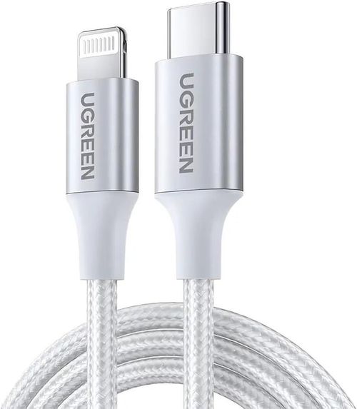 cumpără Cablu telefon mobil Ugreen 70523 Cable Type-C to Lightning MFI, 3A, 1M, Shell Braided, US304, Silver în Chișinău 