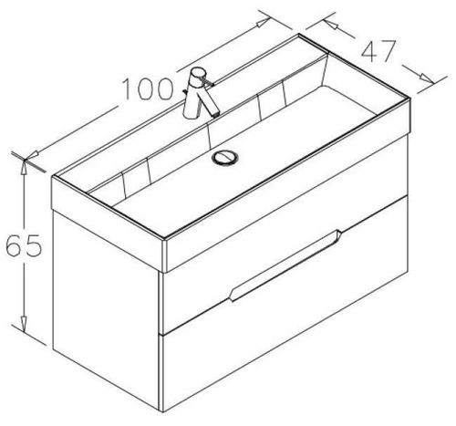 купить Шкаф под умывальник Orka Malta 100 Matt Grey в Кишинёве 
