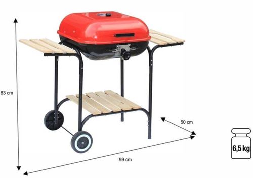 cumpără Grătar Activa Mastercook AM19524 pe carbuni Grill Wagon Red 40x40cm cu 2 mese în Chișinău 