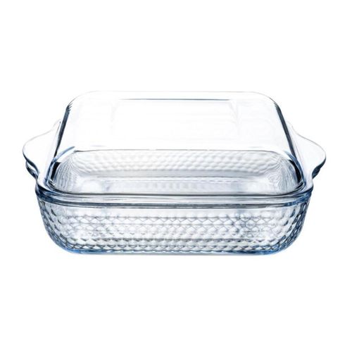 купить Форма для выпечки Borart 145418 Vas de copt fagure embosat cu capac din sticla, 23.8x21.2cm в Кишинёве 